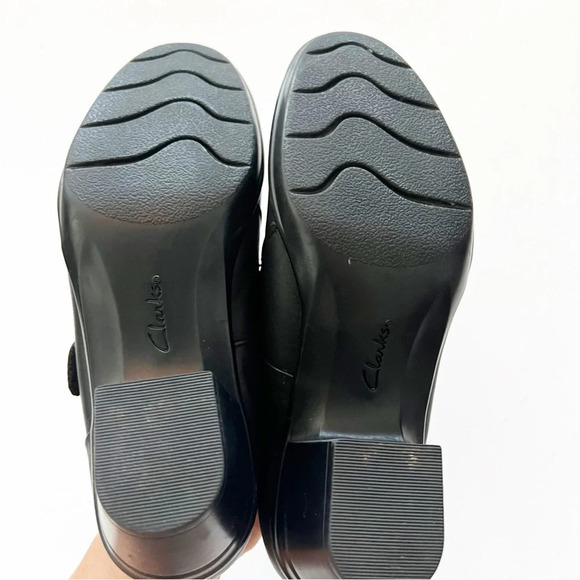 Clarks Collection Black Leather Mary Jane Heels Women’s Size 6.5 Witchy Demure - Picture 3 of 9